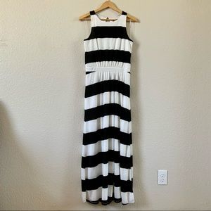 Massimo Black and White Sleeveless Maxi Dress Sz M